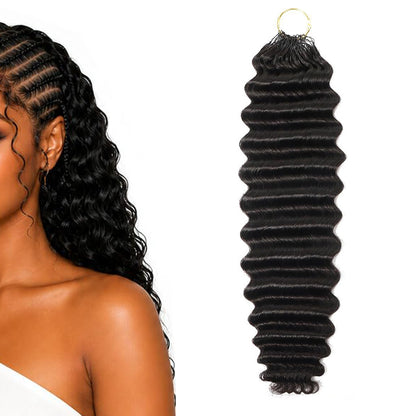 18inch Deep Wave Synthetic Feather Hair Extensions for Braids - Style 2