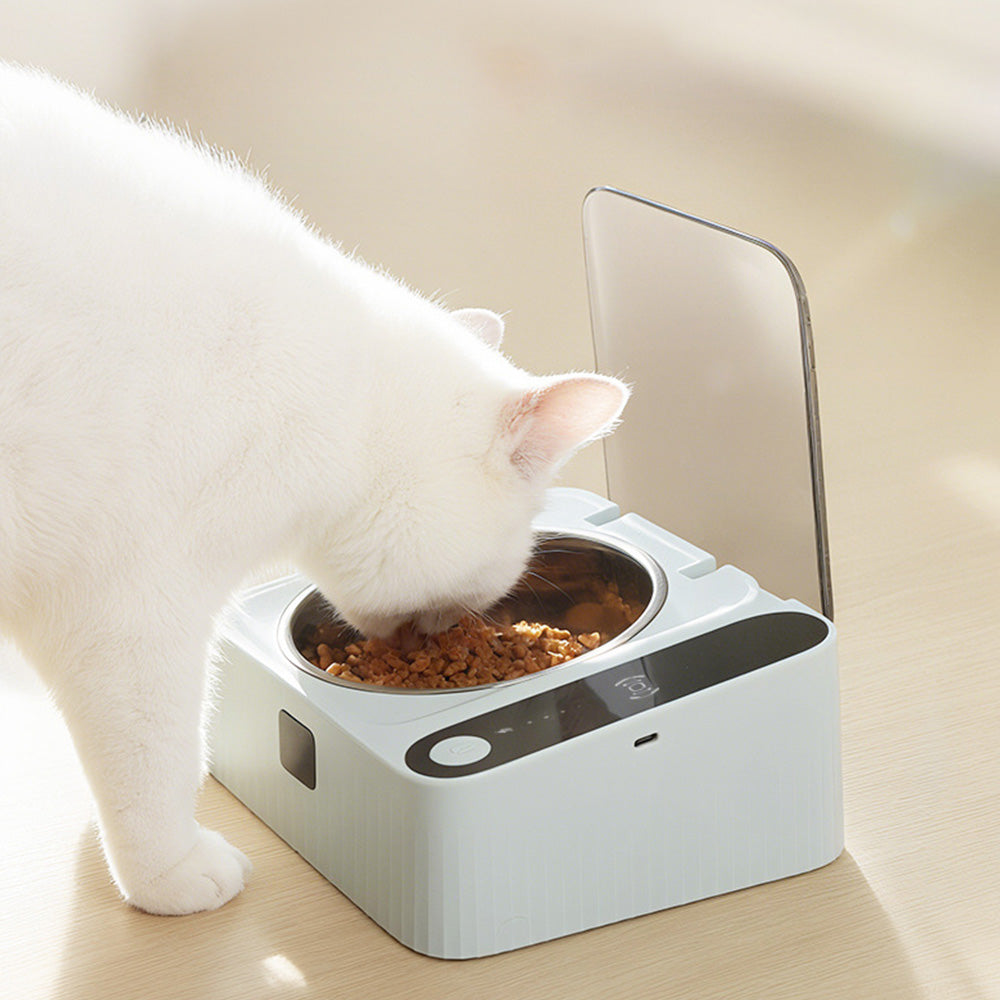Automatic Stainless Steel Cat Food Bowl with Sensing Lid