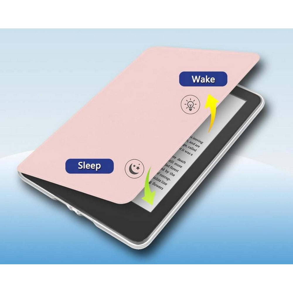 Acrylic Protection Case for Kindle 2024/2022 KPW5 KPW6 with Magnetic Closure-Pink