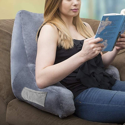 Backrest Pillow Neck Lumbar Support Chair Cushion with Arms Headrest Grey