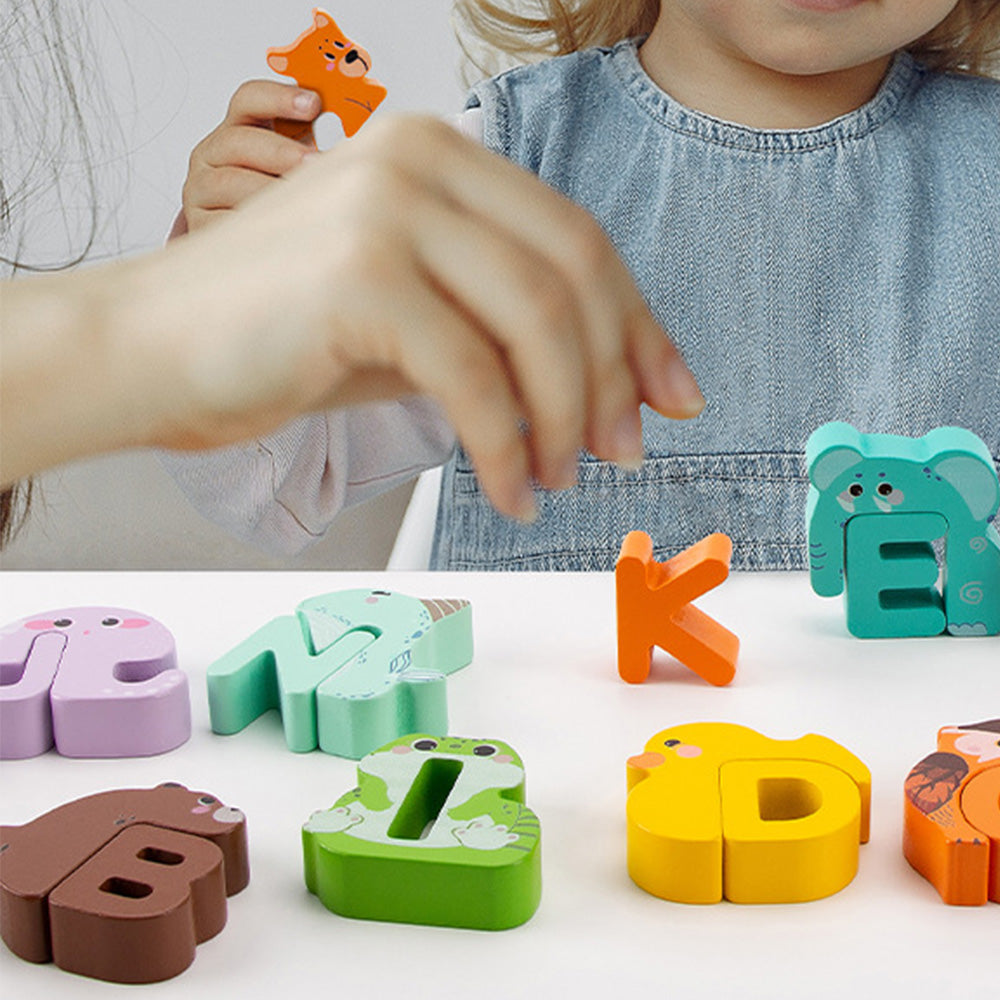 Wooden Alphabet Animal Puzzles ¨C Matching Game Educational Toys for Kids