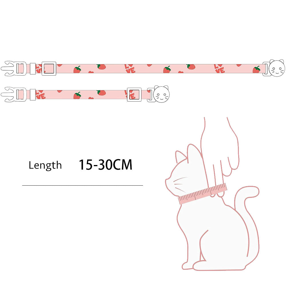2 Piece Soft Cotton Adjustable Breakaway Cat Collars - Pink and White
