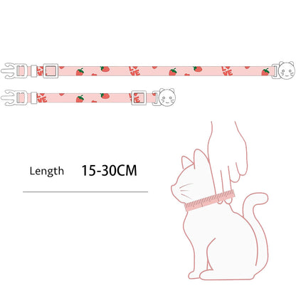 2 Piece Soft Cotton Adjustable Breakaway Cat Collars - Pink and White