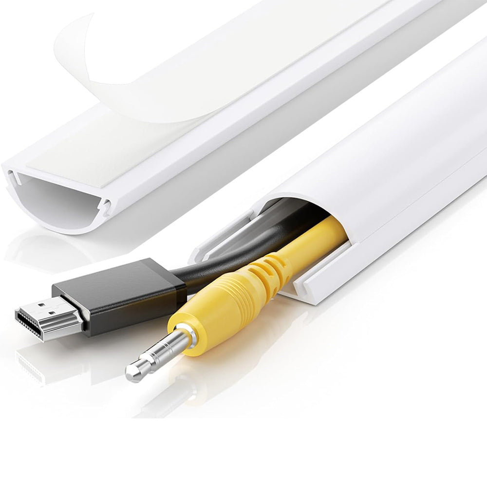 2Pcs PVC Cable Raceway Wire Hider-White