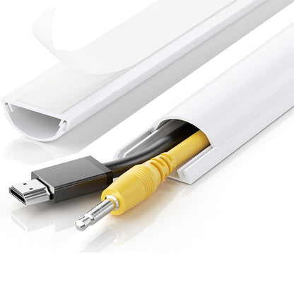2Pcs PVC Cable Raceway Wire Hider-White