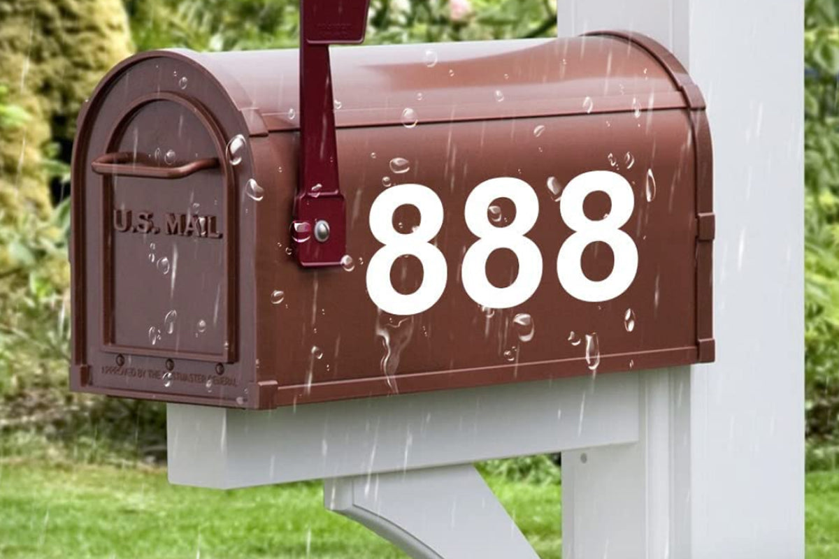 90Pcs Waterproof Reflective Number Stickers for Mailbox Bin Door Silver