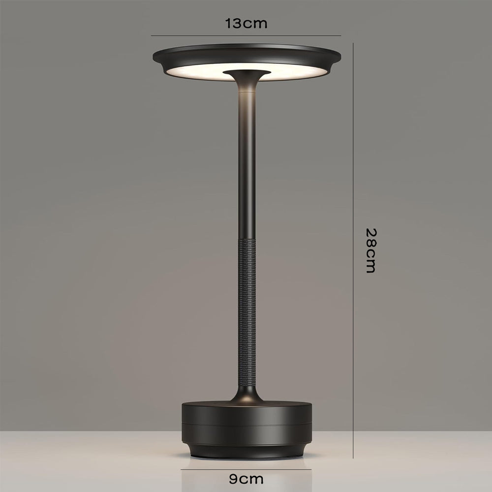 Retro Rechargeable Table Lamp with 3 Color Temperatures - Black