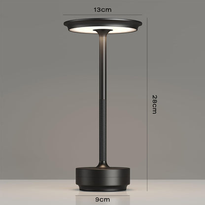 Retro Rechargeable Table Lamp with 3 Color Temperatures - Black