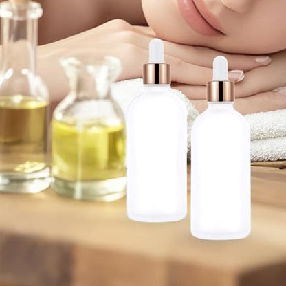 10 Pack Glass Dropper Bottles Rose Gold Caps for Essential Oils 15ml 30ml 50ml