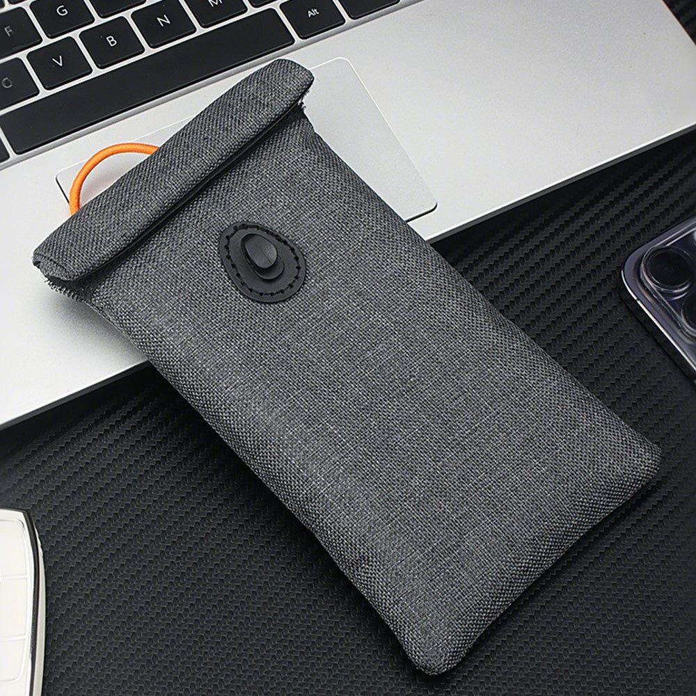 Faraday Phone Pouch RFID Signal Blocking Key Pouch Wallet Case For Privacy Protection-Grey