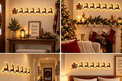 Christmas Glow Silhouette Light 3D LED Warm light Wall Decor - Santa