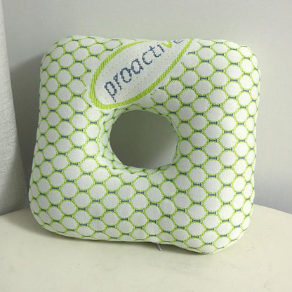 Square Ear Piercing Pillow for Side Sleepers with Central Ear Hole Green