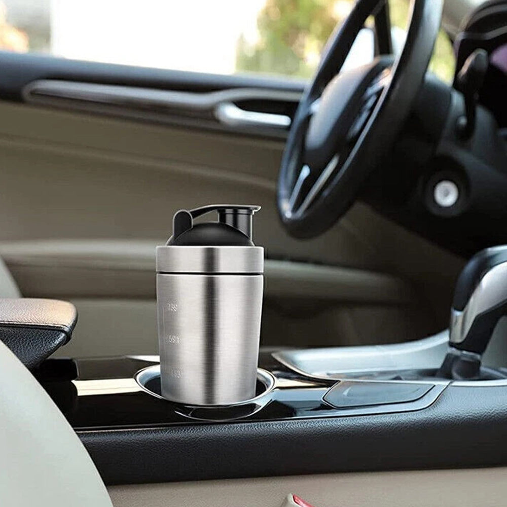 2Pcs 750ml Stainless Steel Protein Shaker Bottle with Mixing Ball