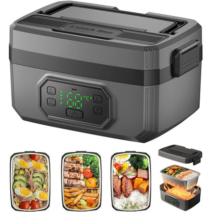 Insulated Lunch Box Electric Food Warmer with 6 Temp and 8 Timer for Camping