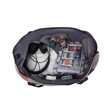 Foldable Large Capacity Travel Duffel Bag Overnight Bag Dry and Wet Separation Travel Bag Pink