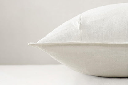 2Pcs Linen Plain Solid Colour Cushion Cover Decorative Pillow Case-White