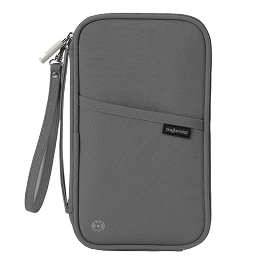 RFID Block Waterproof Travel Passport Credit ID Wallet Purse Case Blocking Document Organizer Bag Card Holder -Grey
