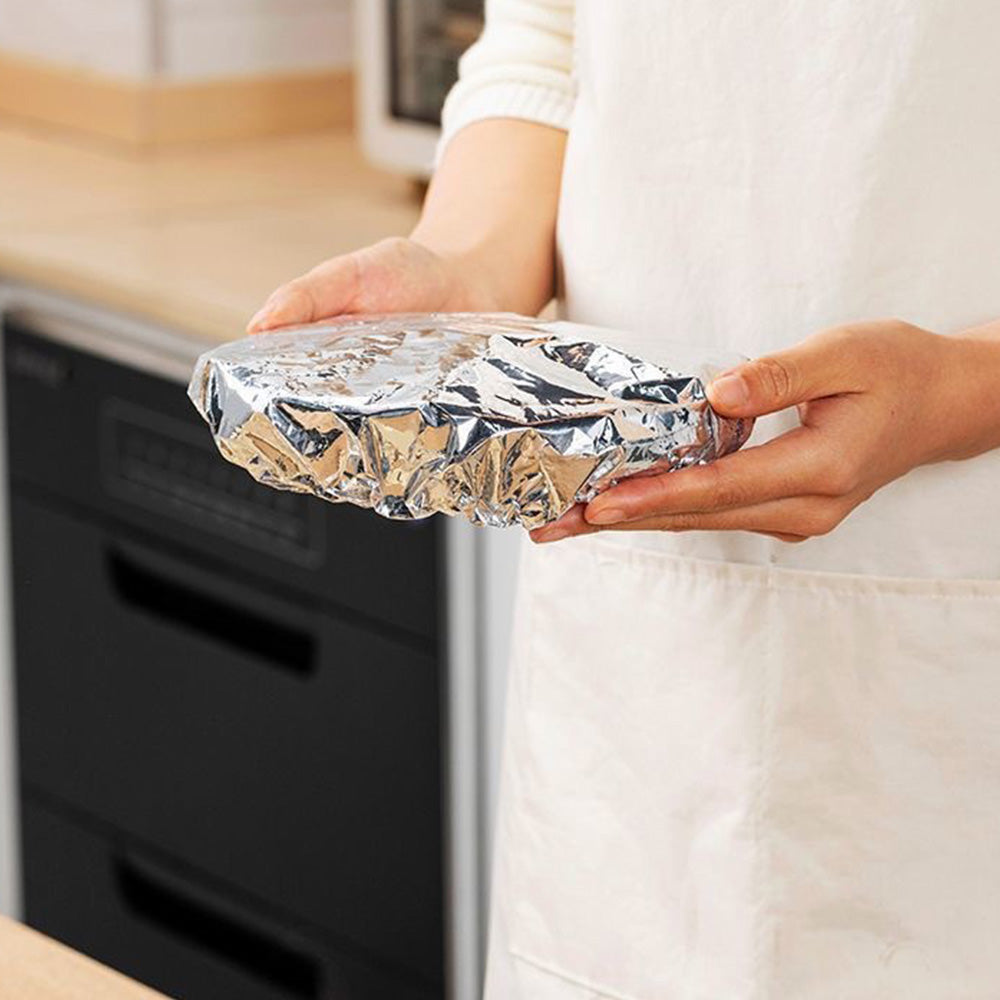 200Pcs Reusable Elastic Aluminum Foil Food Covers