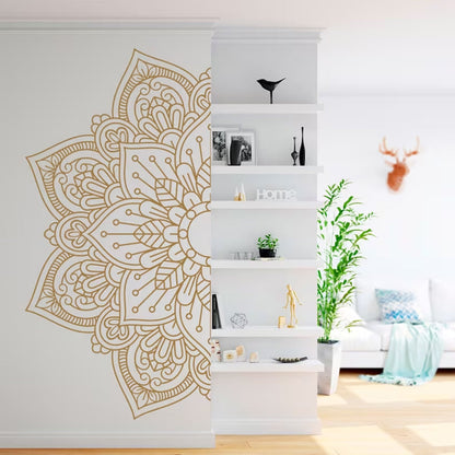 Half Mandala Decals Wall Sticker Home Rooms Yoga Art Decor Gold