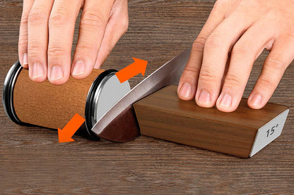 Rolling Knife Sharpening Kit 15 And 20 Degree Angle Base Brown