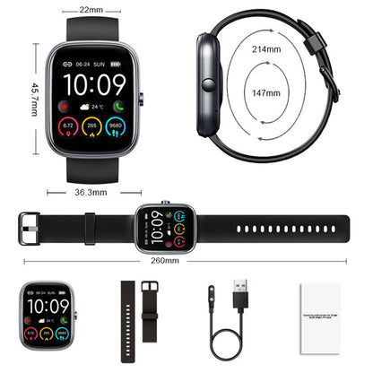 Bluetooth Smart Watch Water Resistant Fitness Activity Tracke Sports Watch Heart Rate Sleep Monitor Black