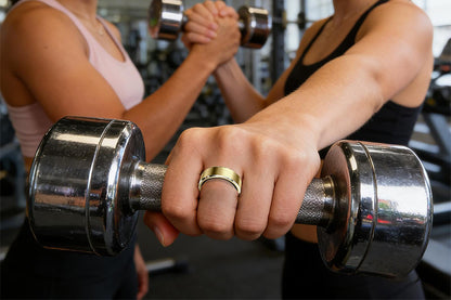 Gesture Control Smart Ring Health Tracker - Gold