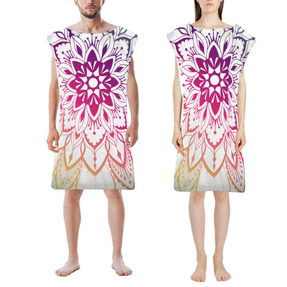 Mandala Beach Poncho Quick Dry Beach Towel Hooded Changing Robe Style 3