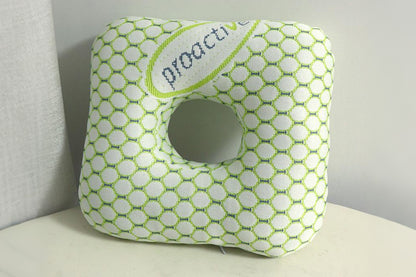 2Pcs Square Ear Piercing Pillow for Side Sleepers with Central Ear Hole-Green