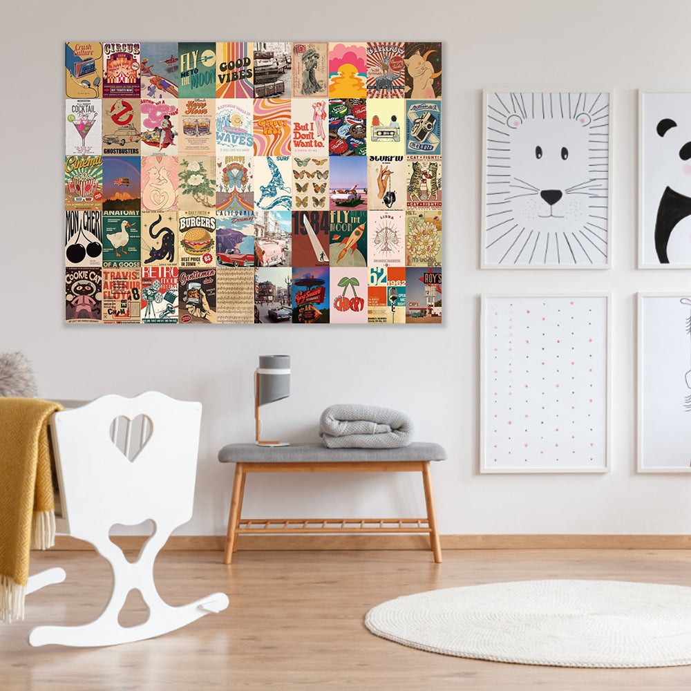 Set of 50Pcs Y2k Retro Posters Aesthetic Wallpaper Downtown Girl Room Decor