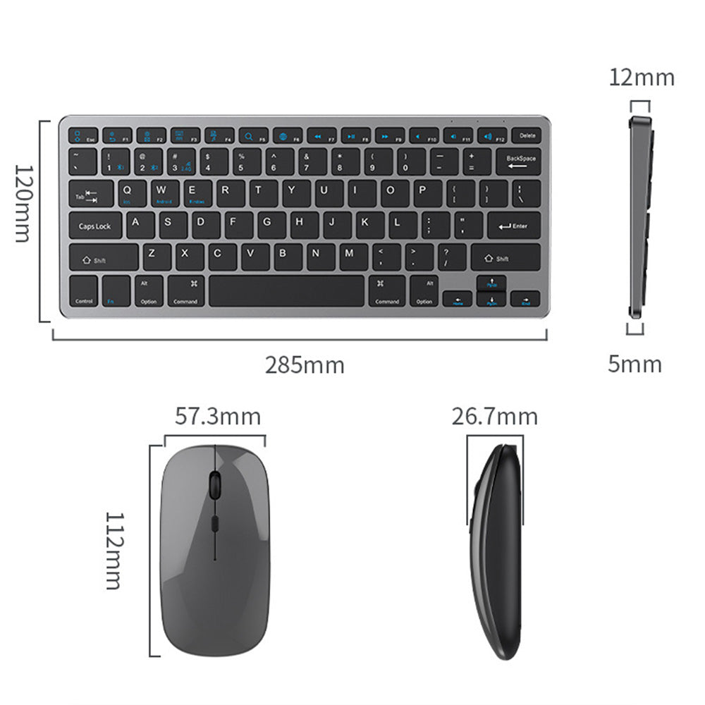 Compact Wireless Keyboard and Mouse Combo