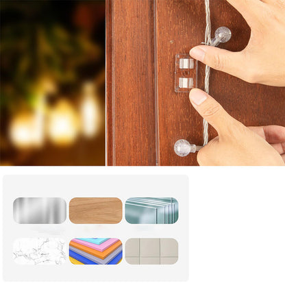 32 Pack Clear Adhesive Outdoor String Light Hooks for Patio Decoration