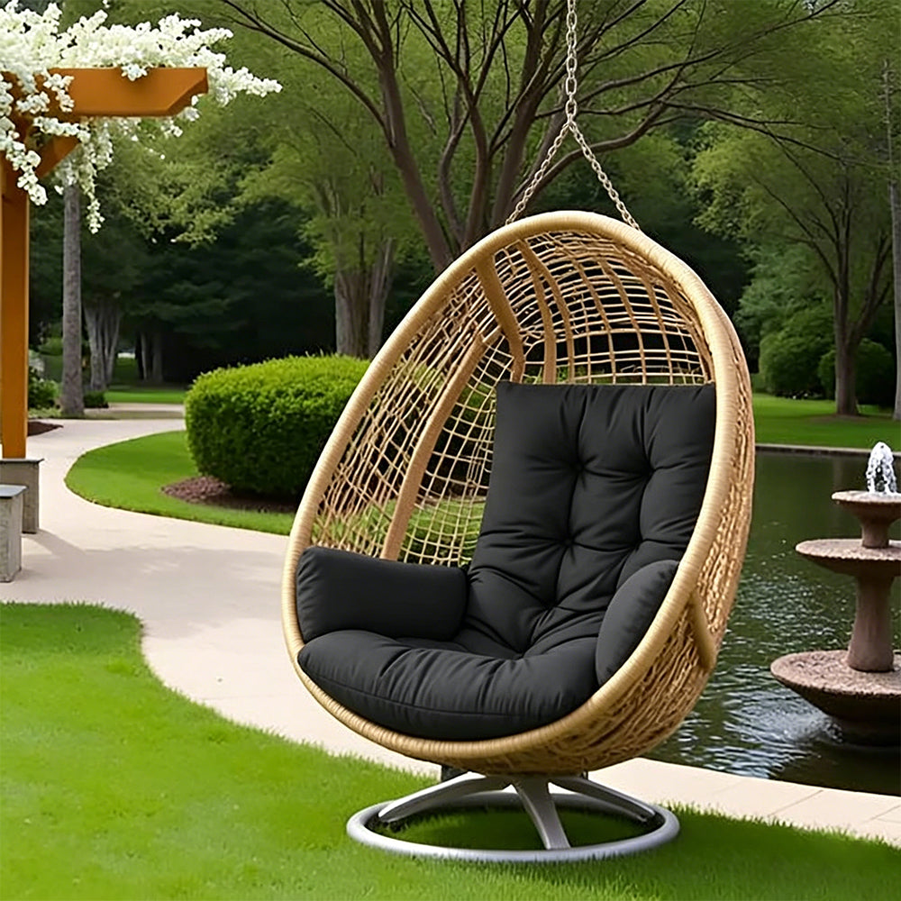 120x60cm Hanging Chair Cushion Pad-Black