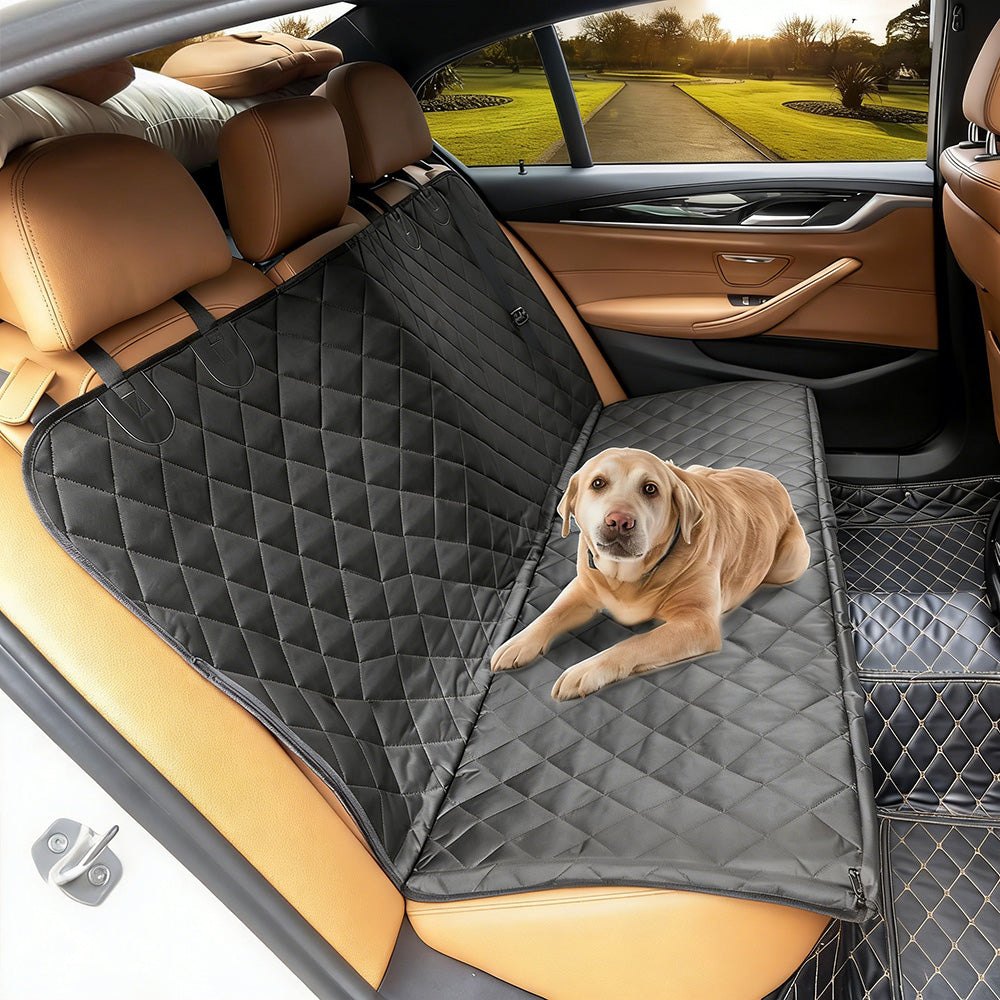Pet Car Seat Cover Back Seat Hammock Protector for Dogs Travel-Black