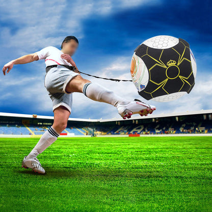 Soccer Volleyball & Rugby Trainer Football Kick and Throw Solo Practice Training Aid Yellow