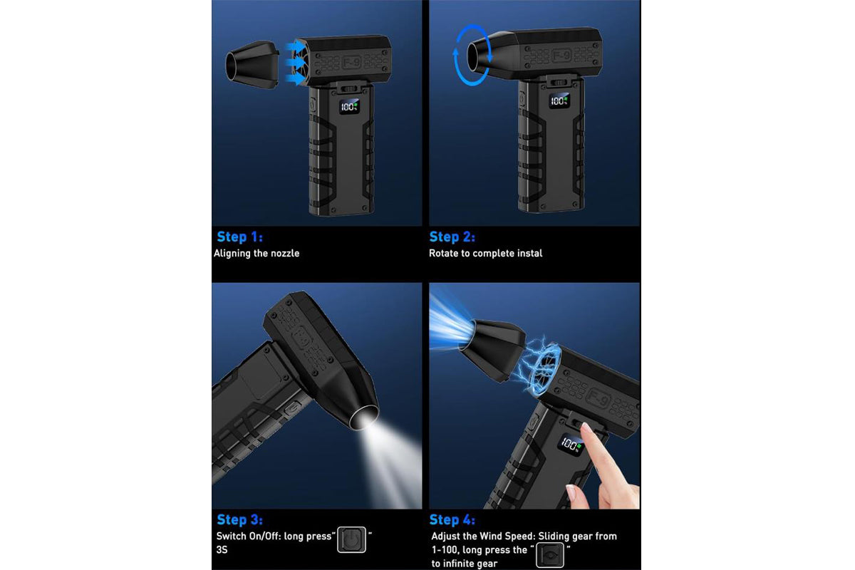 Compressed Air Duster 130000RPM Electric Air Blower for Computer Keyboard