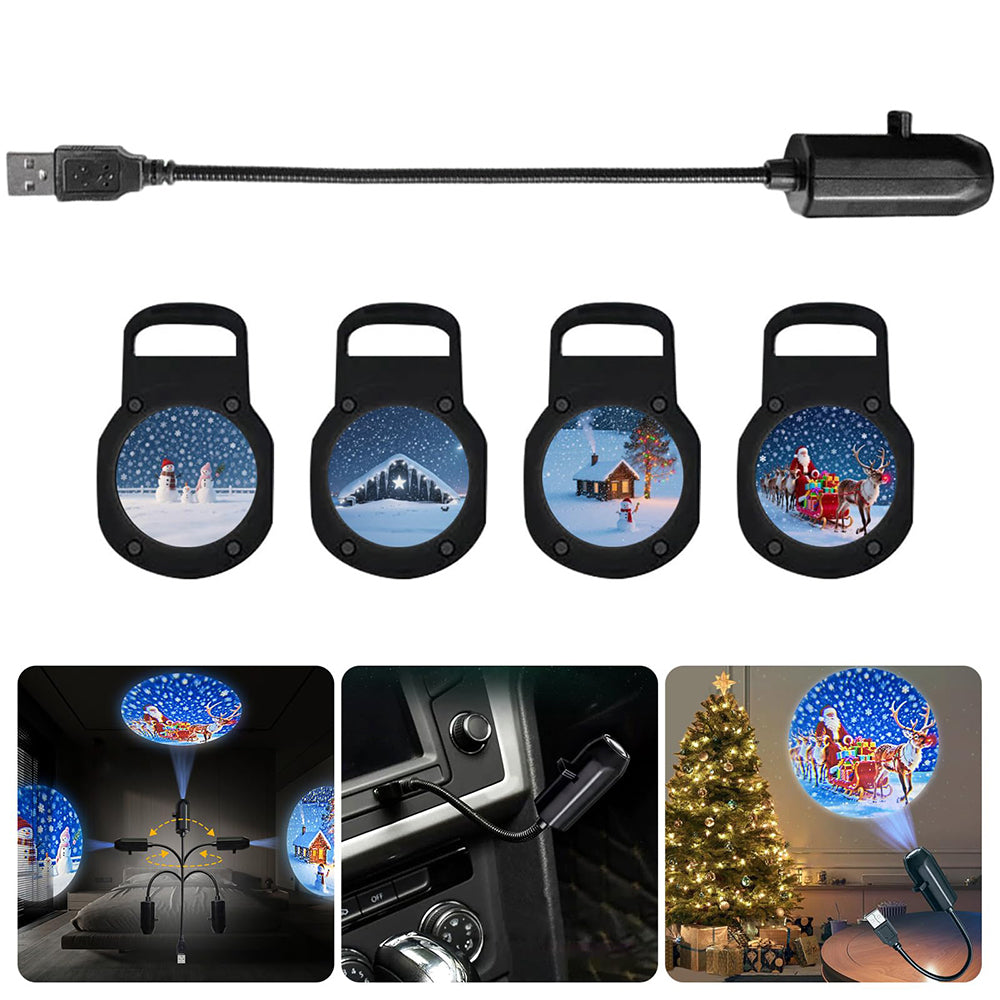 USB Powered Christmas Projector Light Night Light Projector - 4 Slides