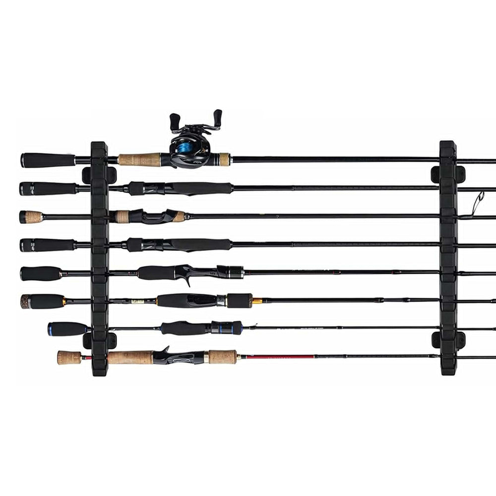 Wall Mounted 6-Rod Storage Rack Fishing Pole Display Holder Horizontal Style