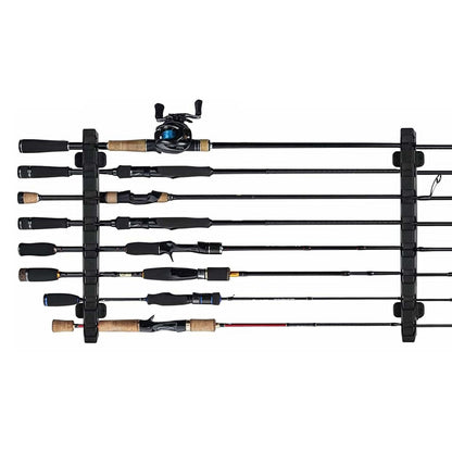 Wall Mounted 6-Rod Storage Rack Fishing Pole Display Holder Horizontal Style