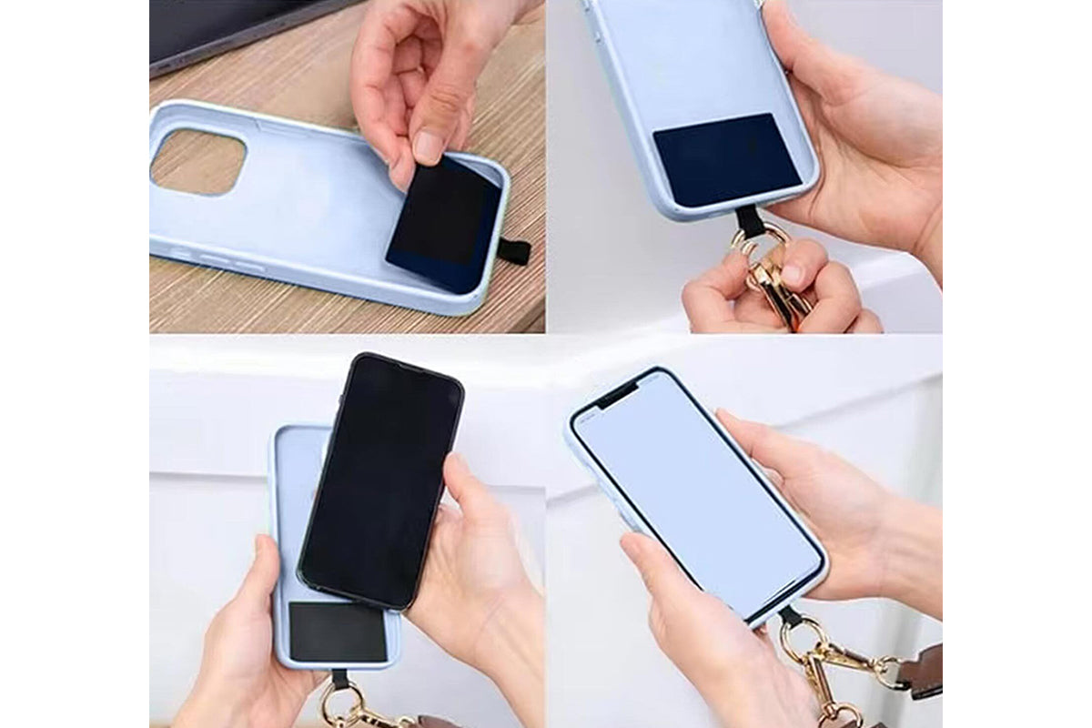 Phone Strap With Zippered Wallet Pouch Adjustable Phone Strap Crossbody Phone String-Colour Mixture