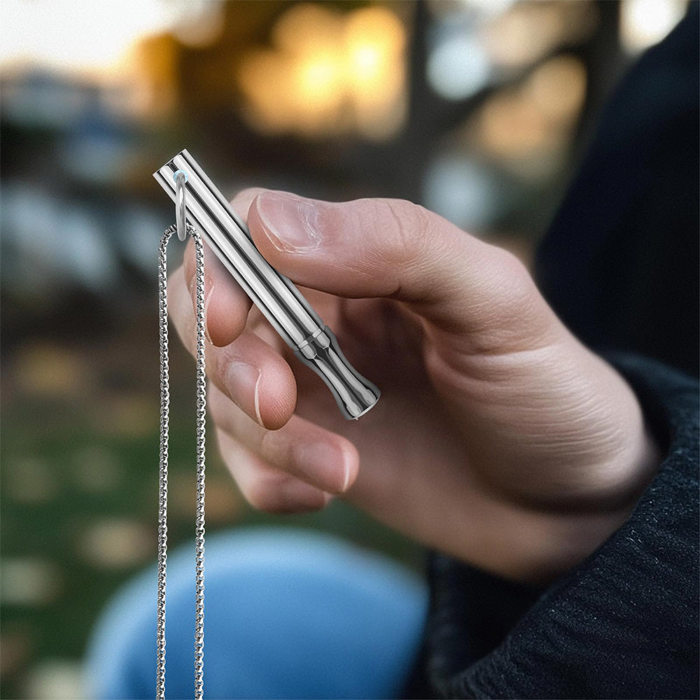 Mint Breathing Necklace with Fidget Ring for Stress Anxiety and Mindful Breathing-Silver