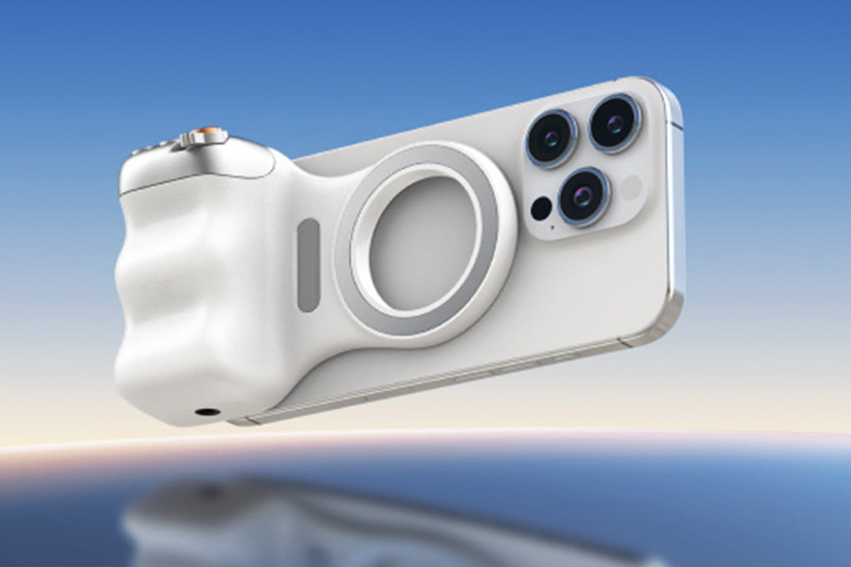 Phone Camera Grip with Selfie Light and Tripod for Photography TikTok-White