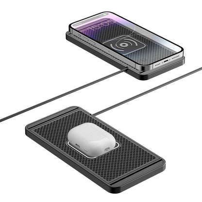 Universal Car Wireless Fast Charger Mat Non-Slip Charging Pad for Devices with Wireless Charging Function Type-C Style