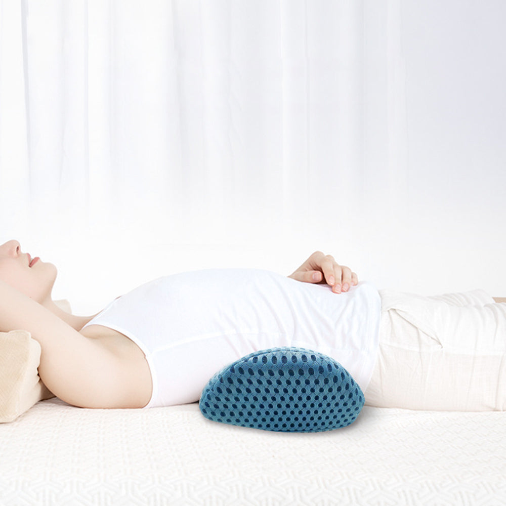 Ergonomic Lumbar Support Pillow Memory Foam Back Pillow for Car Seat Chair Recliner Bed Blue