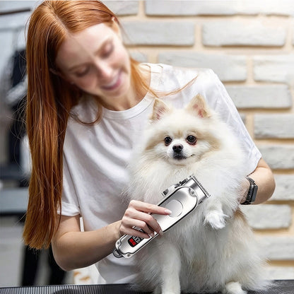 Cat Dog Pet Clippers Hair Electric Clipper Grooming Trimmer Shaver - Silver