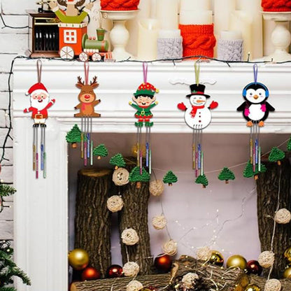 3D Wooden Wind Chime Craft Kit for Kids DIY Wind Chimes Decorative Ornament Christmas Style