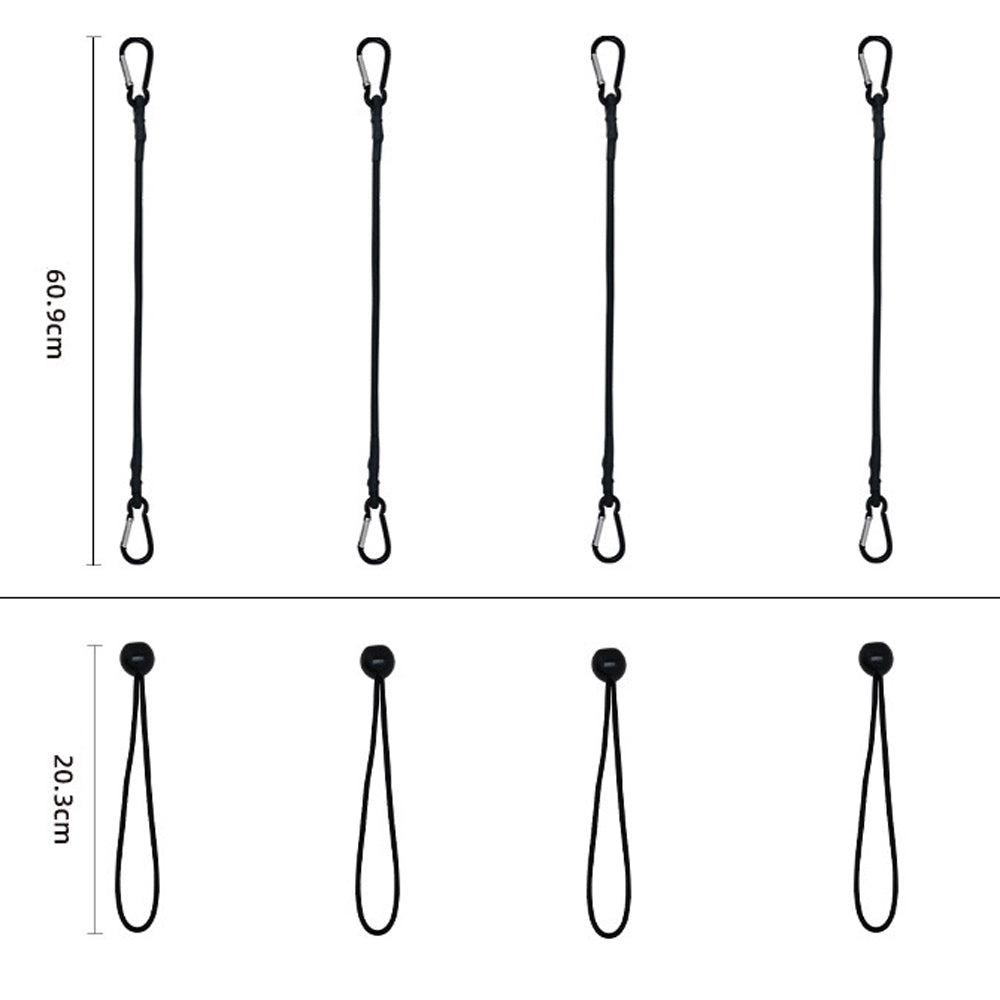 8 Pcs Bungee Cords with Carabiner