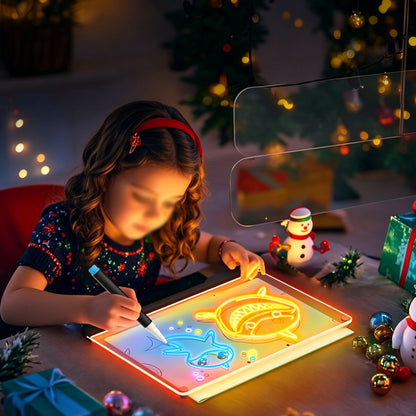 Rechargeable LED Drawing Board with 7 Light Modes - Black