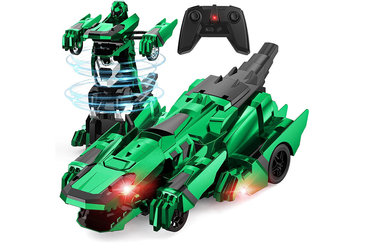 Dinosaur Transform Rc Cars 2.4Ghz Remote Control Car Transforming Robot-Green