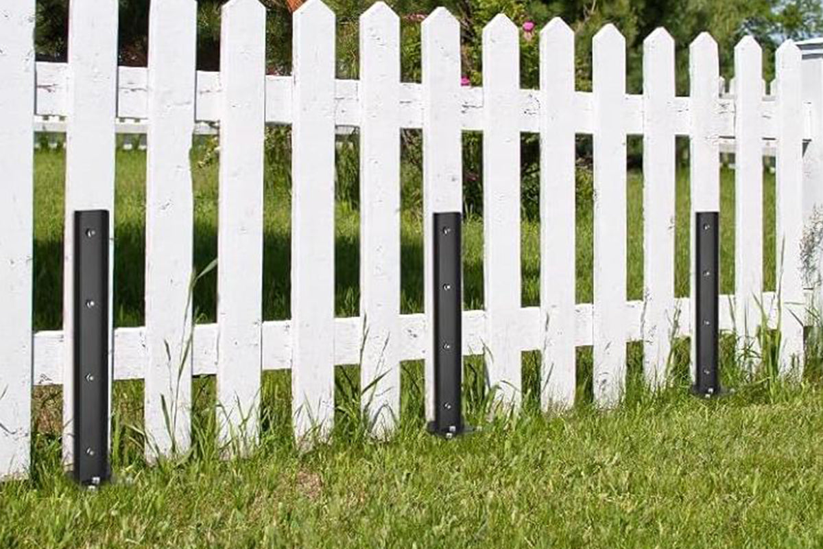 2Pcs H Design Fence Post Anchor Kit Fence Repair Stake