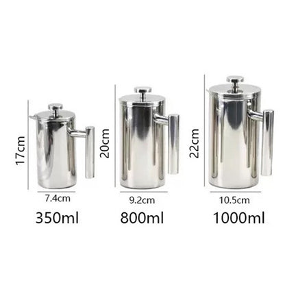 French Press Coffee Maker 304 Stainless Steel Double-Wall Insulated